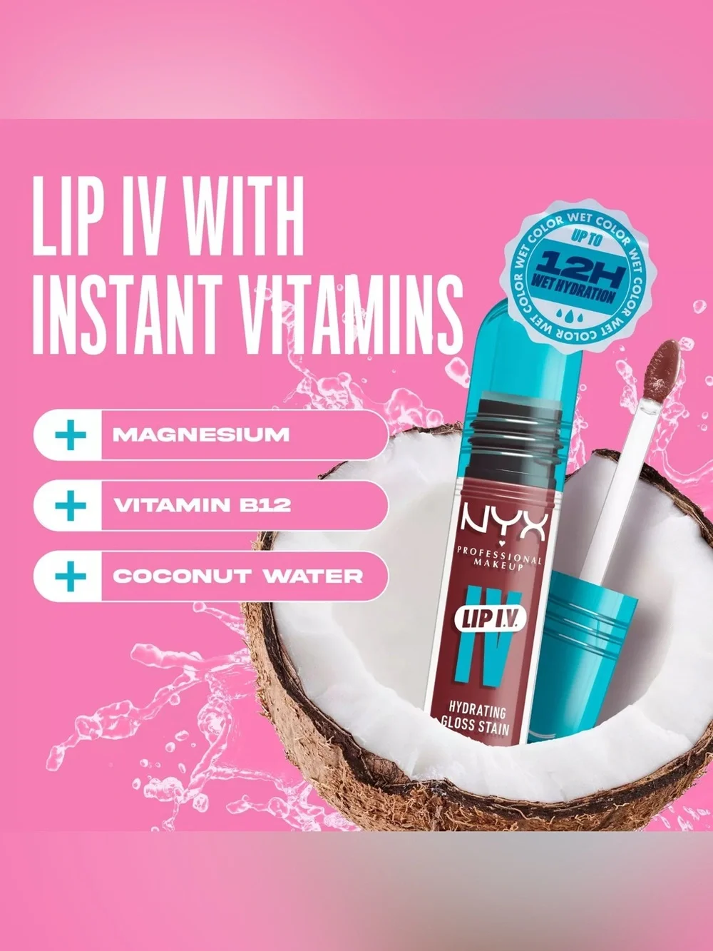 NYX Lip IV Hydrating Gloss Stain - Redy Set Wet, NEW